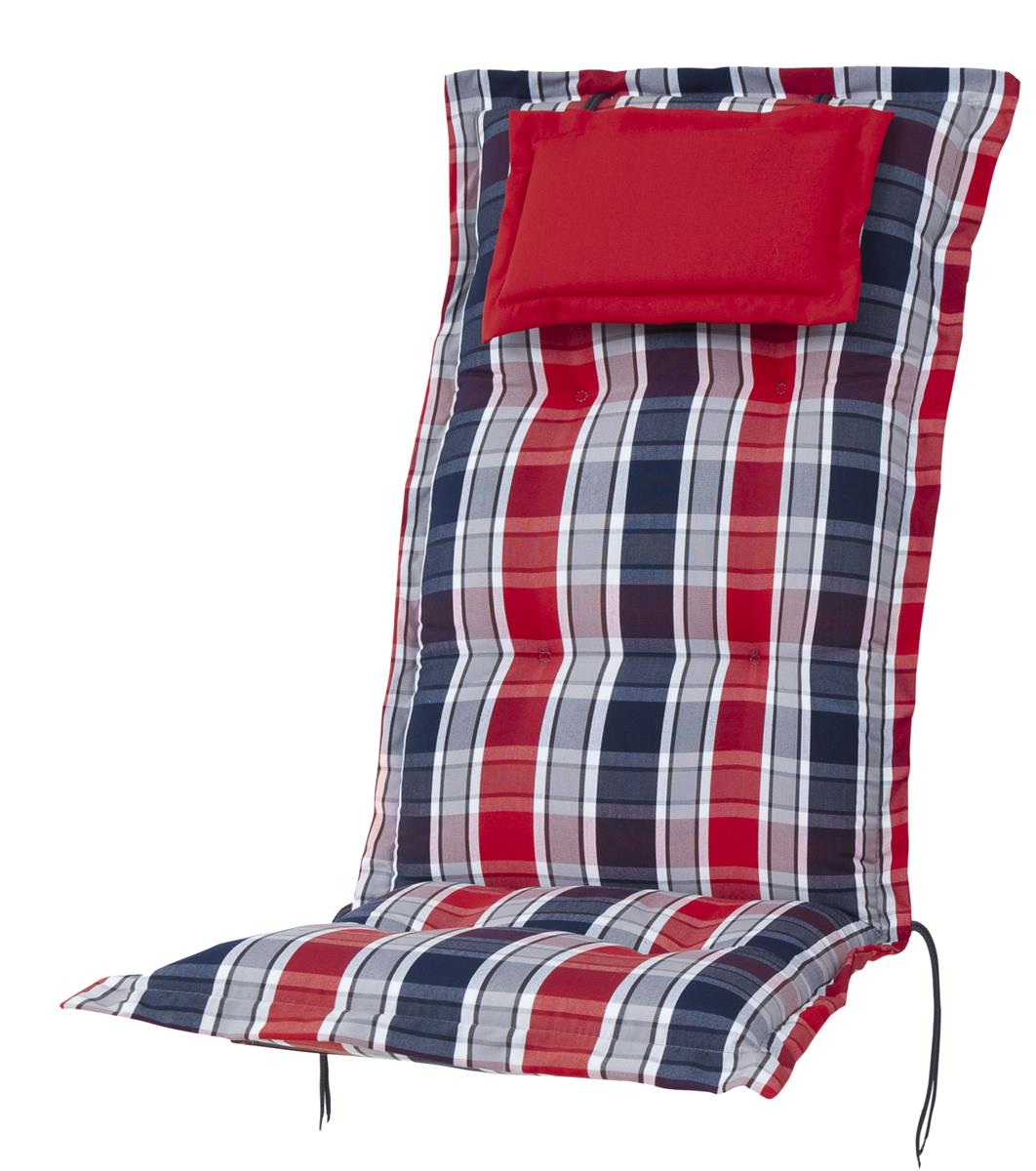 4 x Kettler Gartenpolster Hochlehner Sessel Auflagen Polster Kissen in grau rot